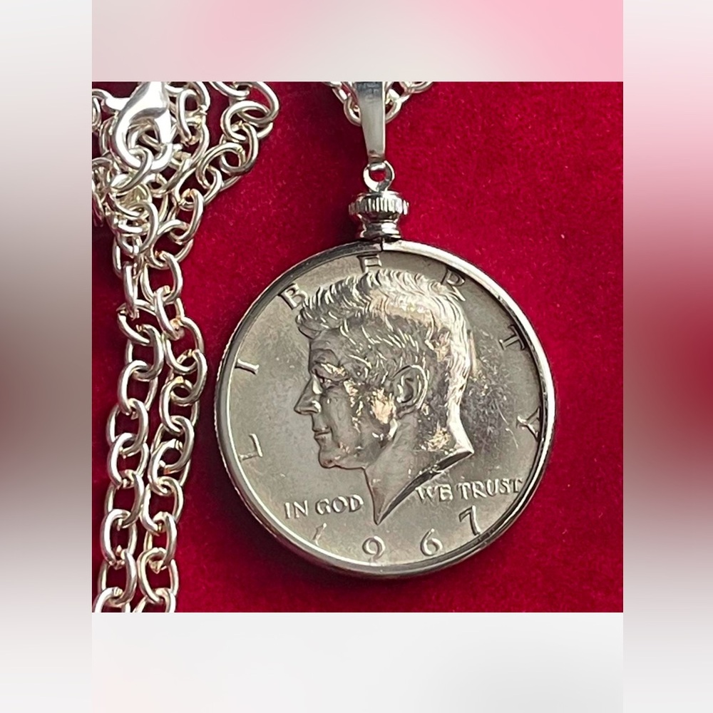 One of a kind Silver coin pendant necklace